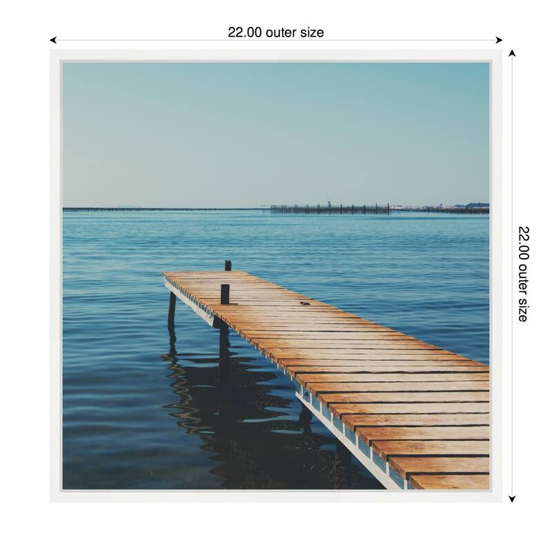 Kate and Laurel Etang de Thau by Laura Evans Framed Canvas Wall Art Print