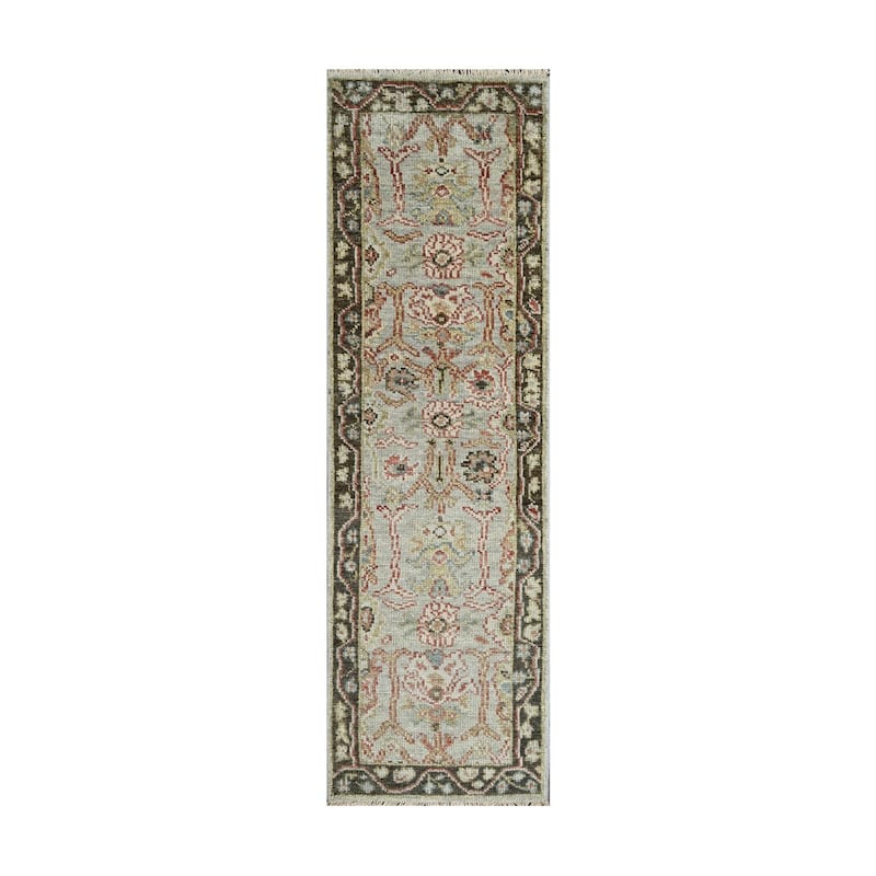 LoomBloom Multi Size Moss Traditional Handmade Oushak Wool Area Rug