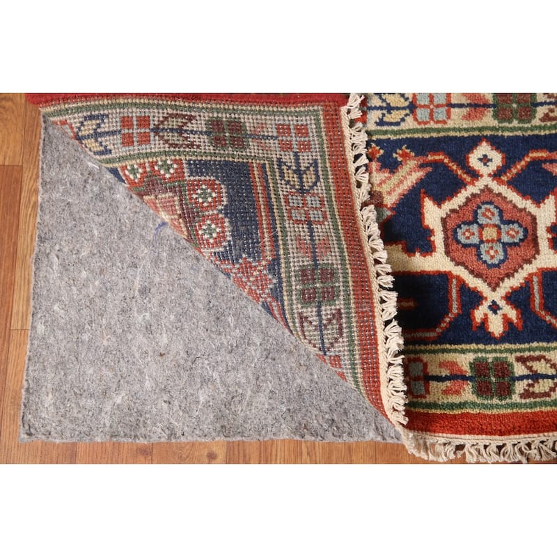 Orange Geometric Heriz Serapi Area Rug Handmade Oriental Wool Carpet - 9'0"x 11'8"