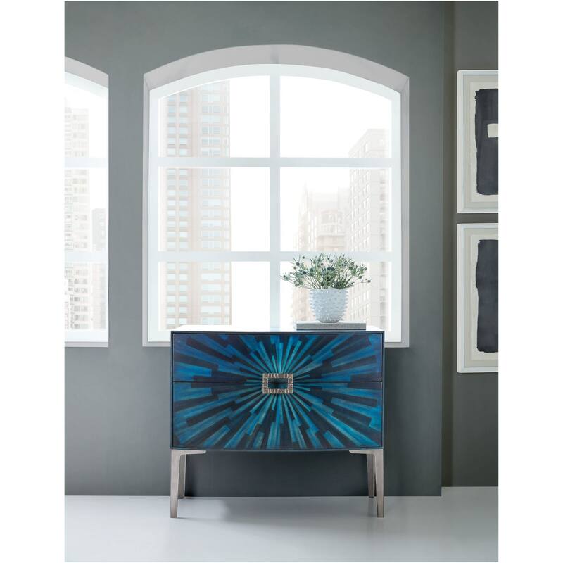 Hooker Furniture 628-85667-45 Cosmic 36" Wide 2 Drawer Maple and - Blue