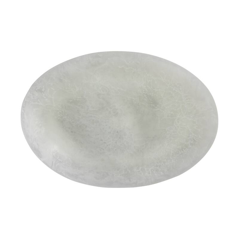 Oval Platter Resin White Set of 2