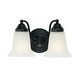 preview thumbnail 4 of 5, 2-light 12-inch Vanity Fixture w/ White Faux Alabaster Glass