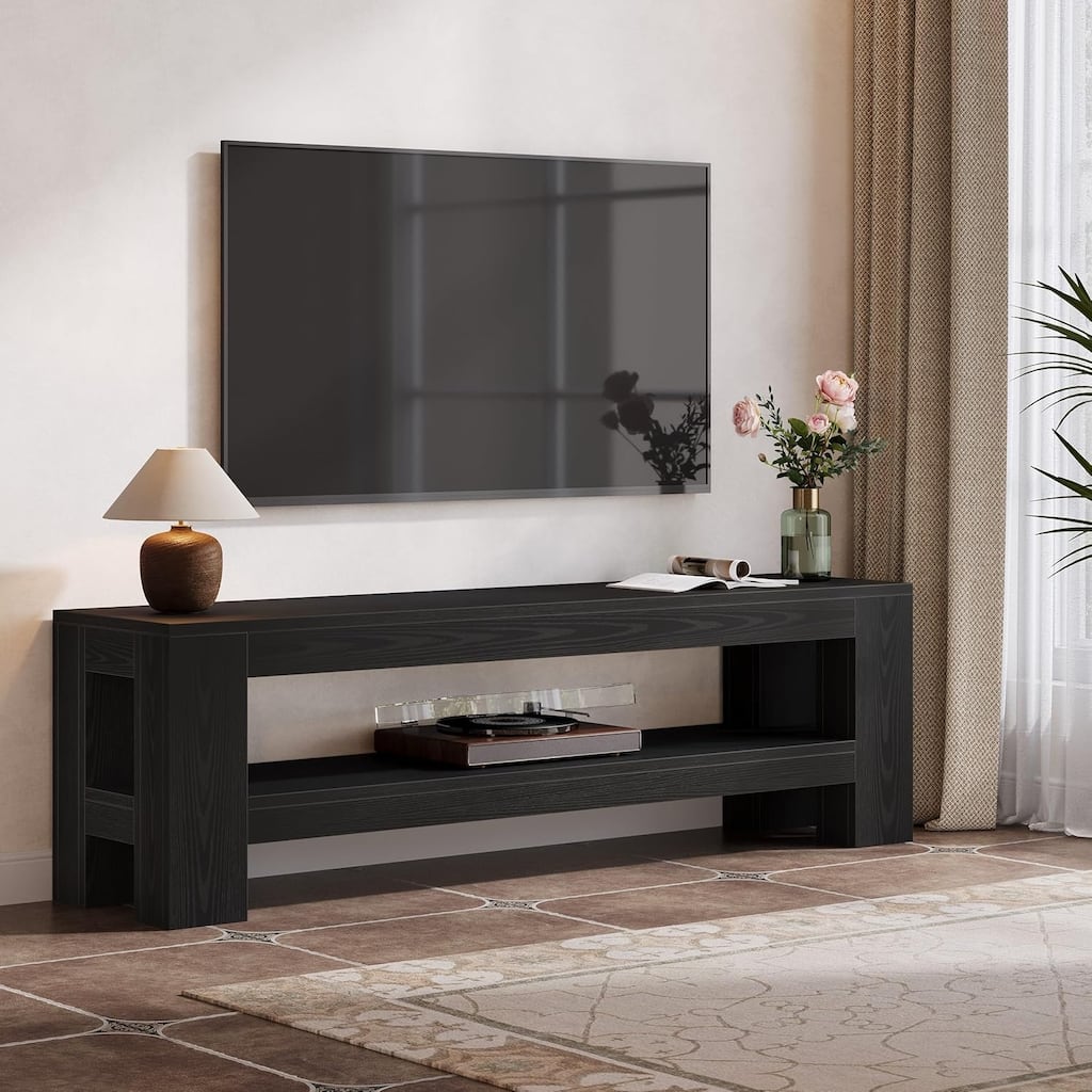 TV Stand, Media Console with Storage Shelves, Entertainment Center Television Console Accent Cabinet for Living Room, Bedroom