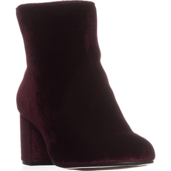 wine velvet boots