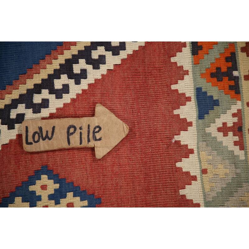 Kilim Qashqai Vegetable Dye Persian Antique Rug Flatweave Wool Carpet - 5'0"x 9'11"