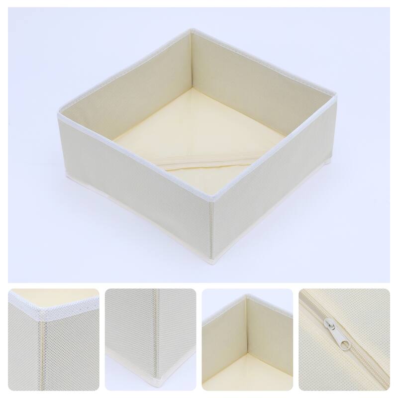 Storage Cube Set of 6, Storage Bin for Shelves Closet, Collapsible Storage Basket for Organizing Clothes Books - 6 Pack - Beige