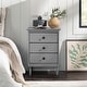 preview thumbnail 4 of 47, Walker Edison Bullrushes Solid Wood 3-Drawer Nightstand Grey