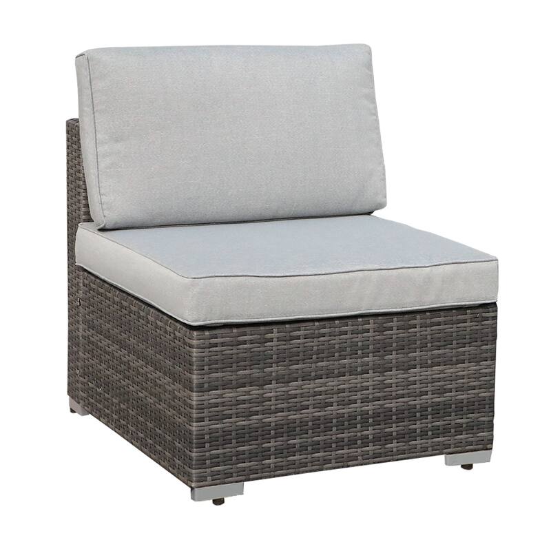 2 pieces Wicker Patio Corner Sofa Sectional Set