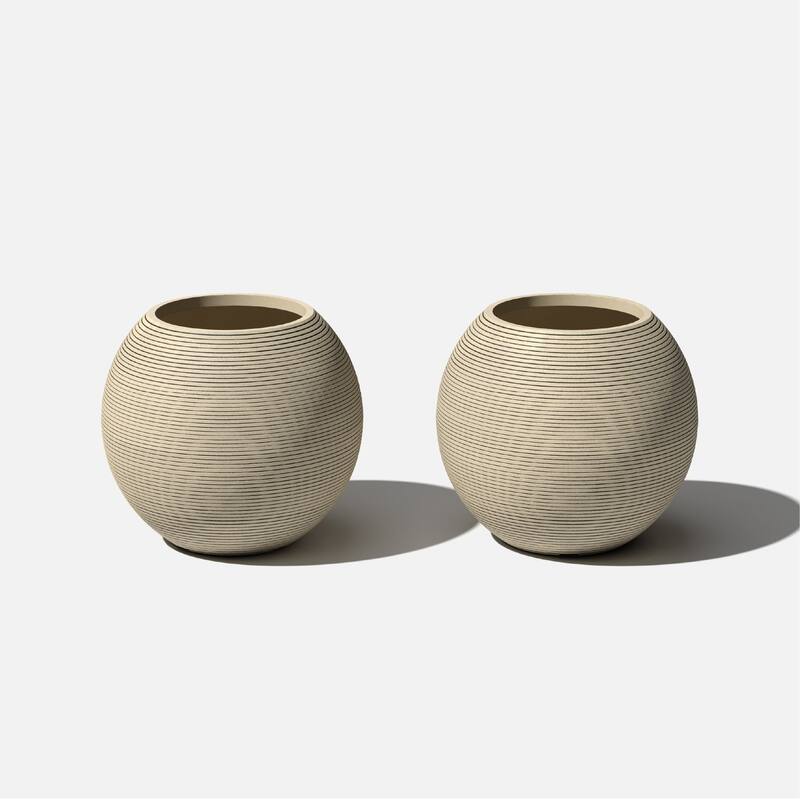 Veradek Strata Series Sphere 18'' Planter - 18 inch - 2 Pack - Sand