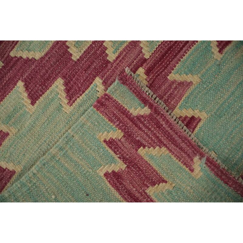Hand Woven Oriental 100% Wool Carpet Southwestern All-Over Multi-Colored Kilim Area Rug - 8' 1'' X 5' 9''