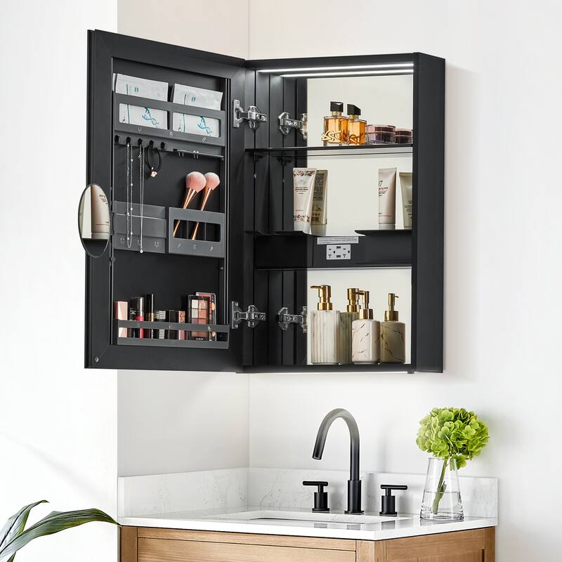 Hesili Rectangular Frameless LED Lighted Bathroom Mirror Medicine Cabinet