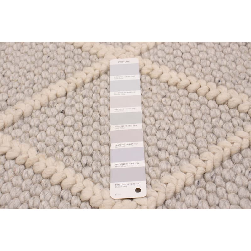 ECARPETGALLERY Braid weave Sienna Grey Wool Rug - 3' 2" x 5' 3"