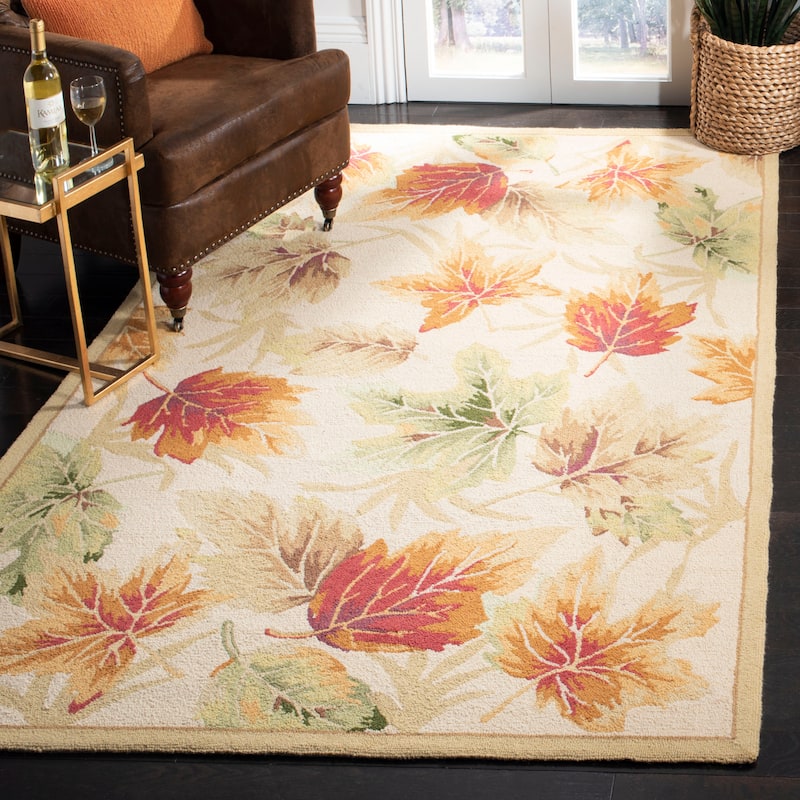 SAFAVIEH Handmade Chelsea Grove French Country Wool Rug - 2'9" x 4'9" - Ivory