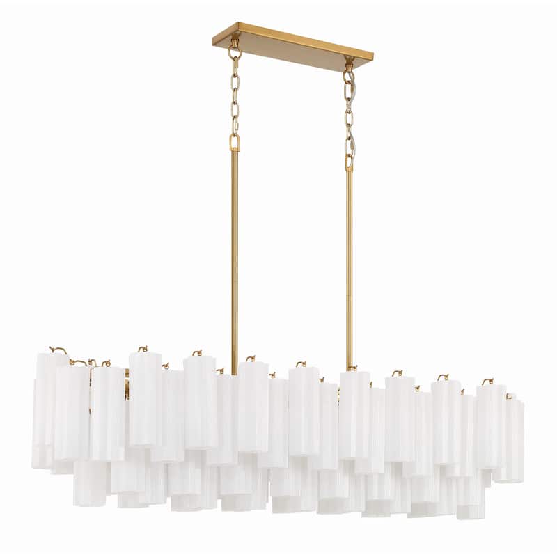 Addis 14 Light Aged Brass Chandelier - 51.75"W x 14.25"H x 14"D