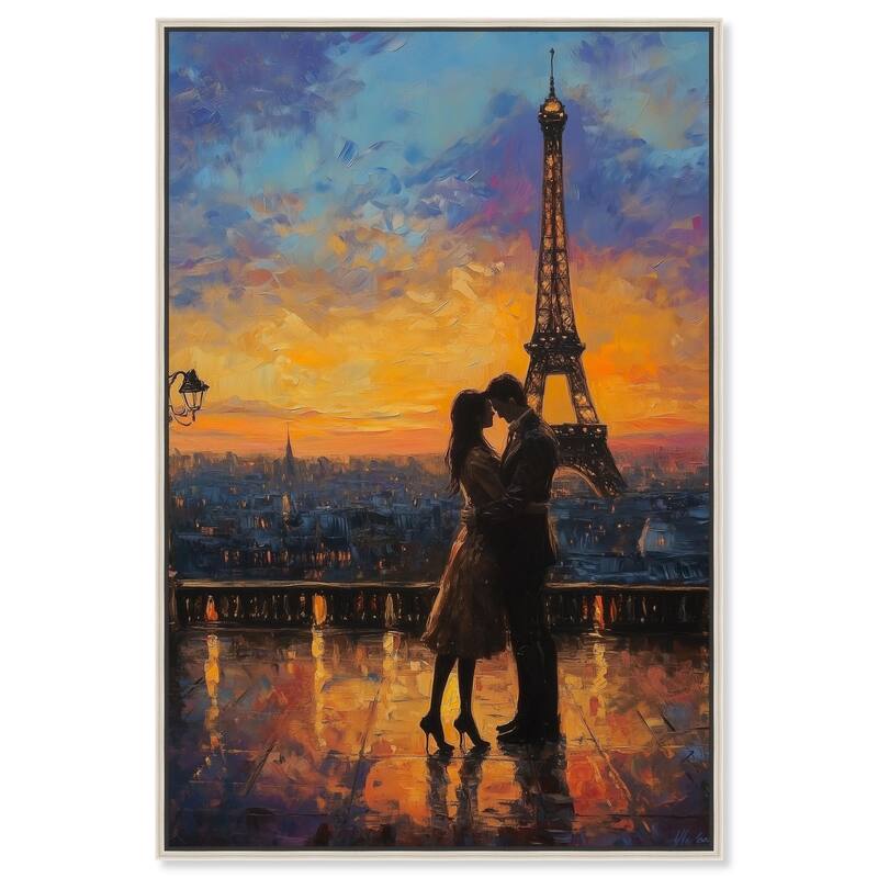 Eiffel Tower Romance Canvas by Art Remedy - Silver - 20" x 30"