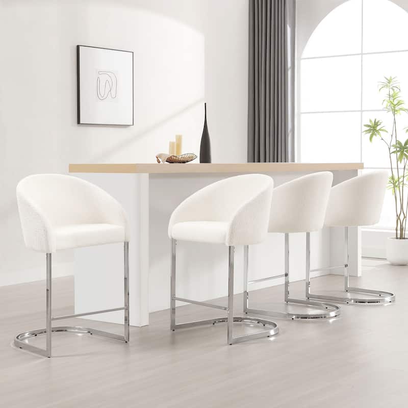 26" Fabric Upholstered Counter Height Bar Stools with Arms - 37" H x 22.4" W x 22" D