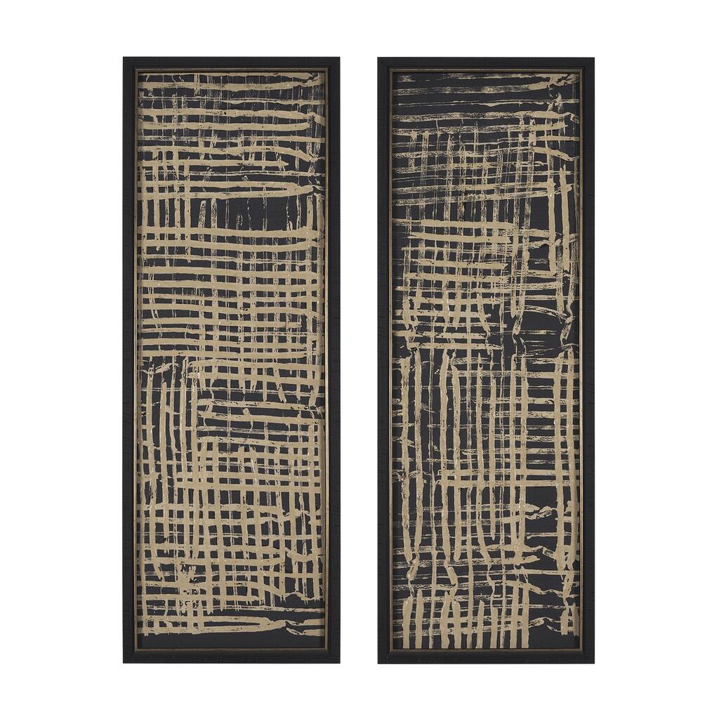 Woven Lines Tan (Set of 2) Framed Art Print
