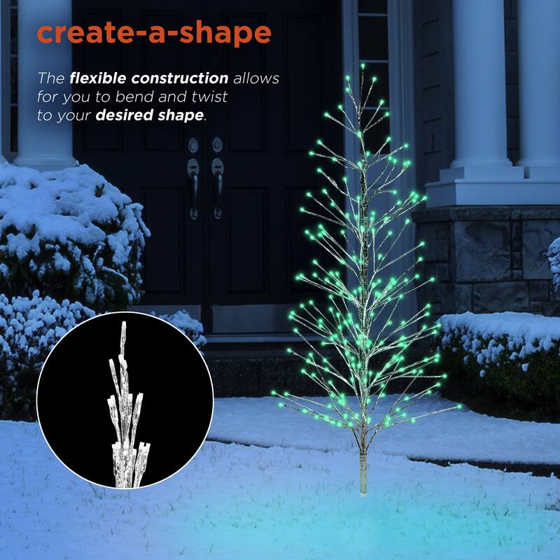 Alpine Corporation 60"H Indoor/Outdoor Artificial Christmas Tree with LED Lights