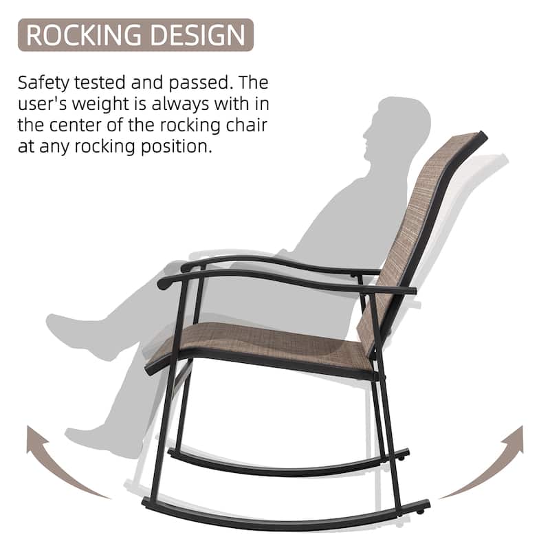 Futzca 3 Piece Outdoor Rocking Bistro Set - N/A