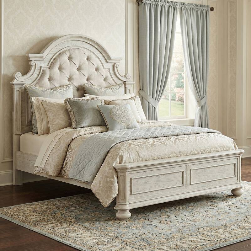 Roundhill Furniture Nelson French Traditional 5-Piece Bedroom Set, Antique White