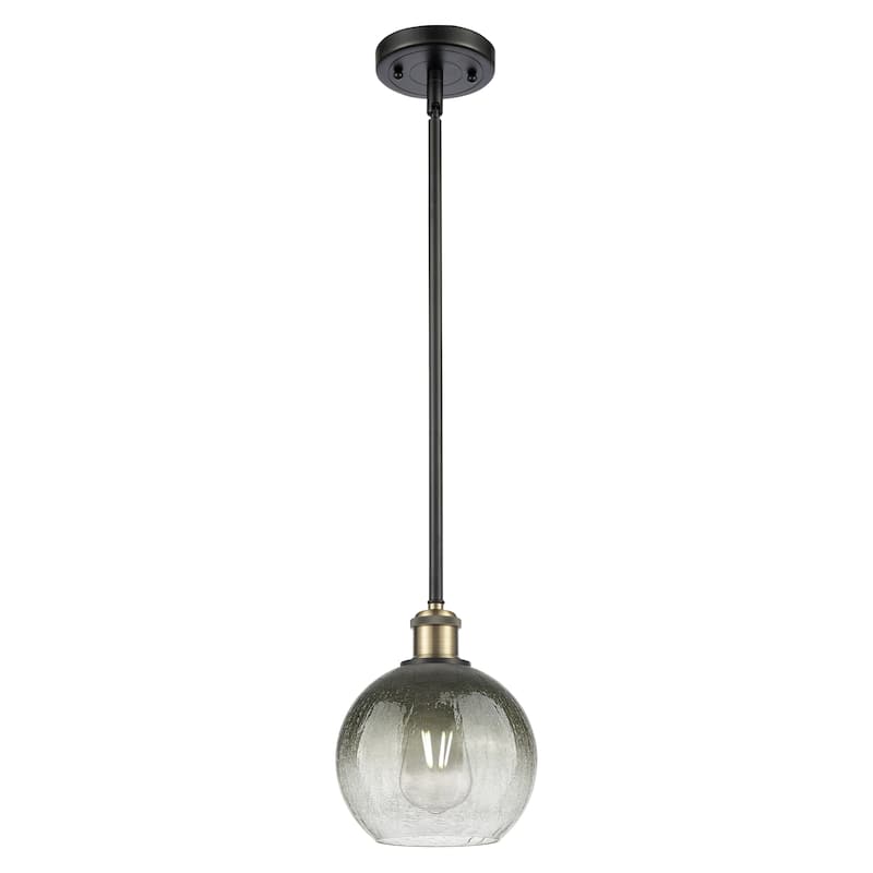 Innovations Lighting Endless Possibilities Ballston - Brookhaven Globe - 1 Light 8" Stem Hung Mini Pendant - Slate/Black Antique Brass