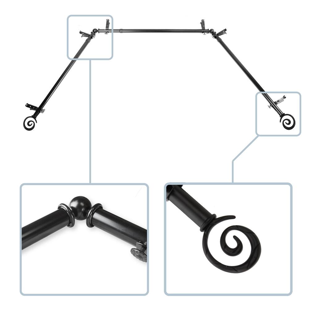 InStyleDesign Radial 13/16" Bay curtain rod 20"-36", 38"-72"
