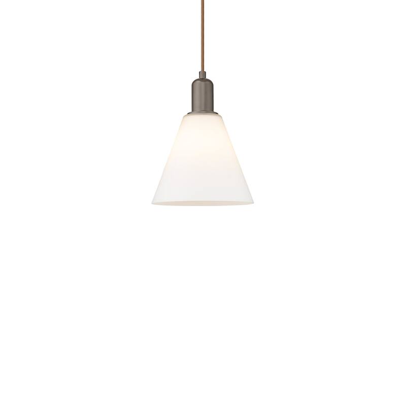 Innovations Lighting 716-1P-11-8 Berkshire Glass Pendant Berkshire - Oil Rubbed Bronze / Matte White
