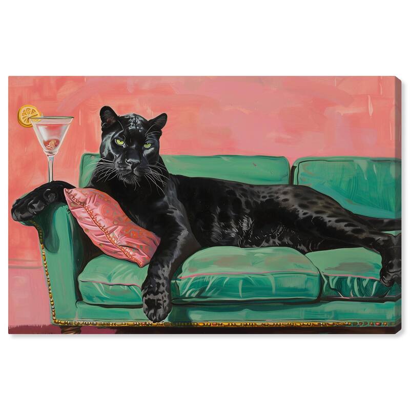 Lounging Panther Canvas by Art Remedy, Gallery Wrapped - 54" x 36"