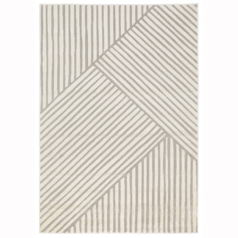 Style Haven Vivianna Geometric Area Rug - 9'10" x 12'9" - 9' 10" x 12' 9" - Ivory/Light Grey - Rectangle