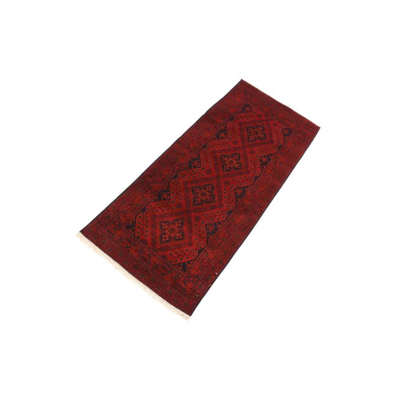 Vintage Biljik Khal Mohammadi Allen Red/Black Runner - 2'8'' x 6'4''