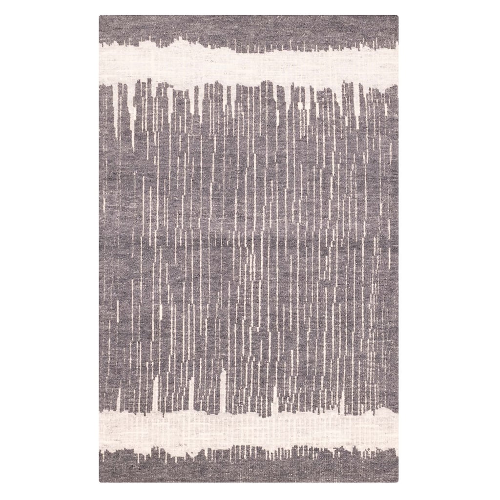 ECARPETGALLERY Hand-knotted Tangier Dark Grey Wool Rug - 4'11 x 7'10