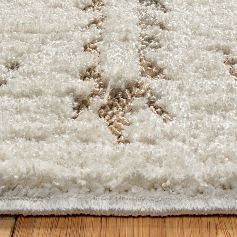 Gertmenian Sydney Light Toned Cream Ivory Moroccan Bohemian Soft Polyester Indoor Area Rug Collection