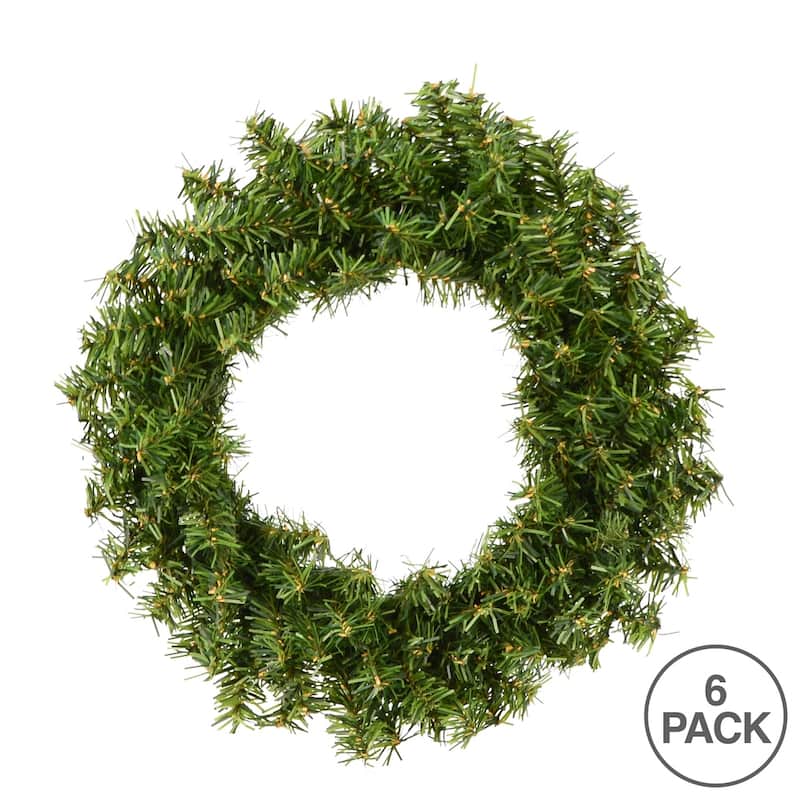 Vickerman 10" Mini Pine Artificial Christmas Wreath, Unlit, Set of 6