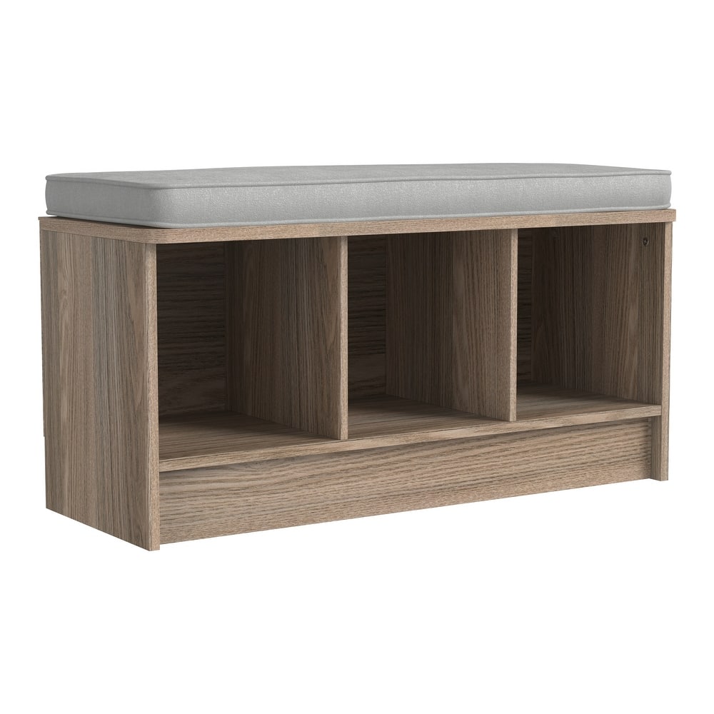 Porch & Den Southbrook 3-cube Storage Bench w/ Grey Cushion