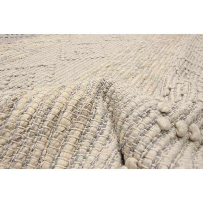 ECARPETGALLERY Braid weave Sienna Khaki Wool Rug - 6'2 x 9'1