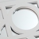 preview thumbnail 4 of 3, 29.5" White Framed Geometric Openwork Rectangular Wall Mirror