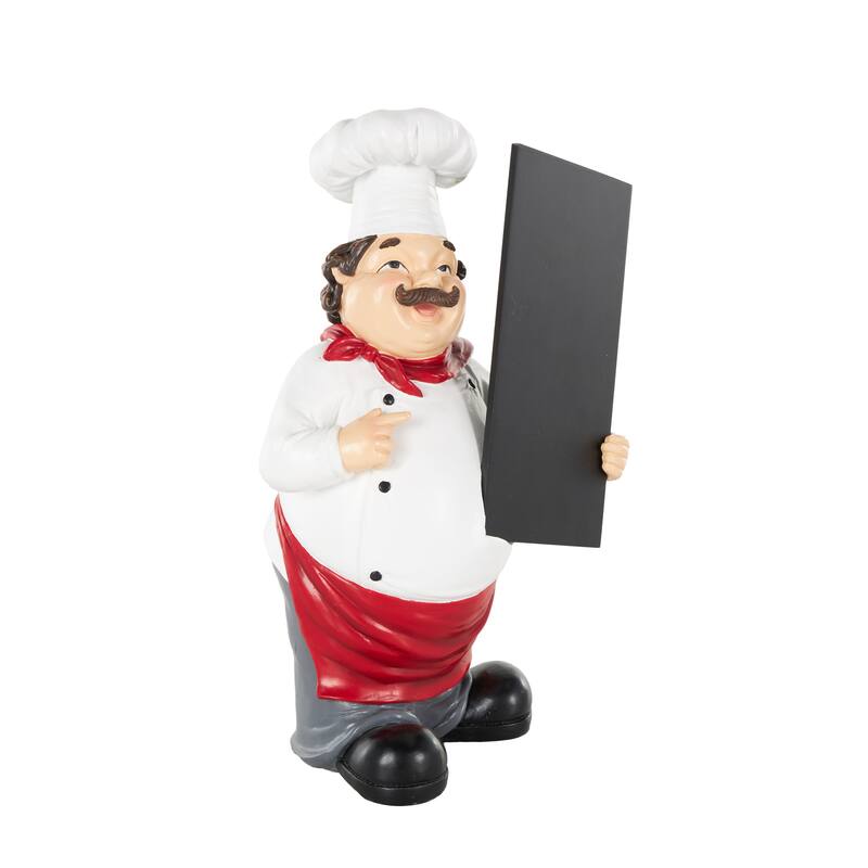 White Polystone Kitchen Decorative Figurine Chef Decorative Sculpture