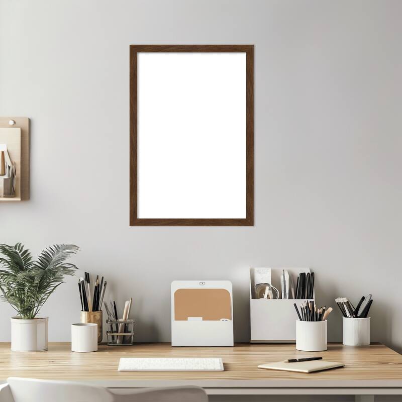 Amanti Art Carlisle Blonde Narrow Framed Dry Erase Magnetic Board