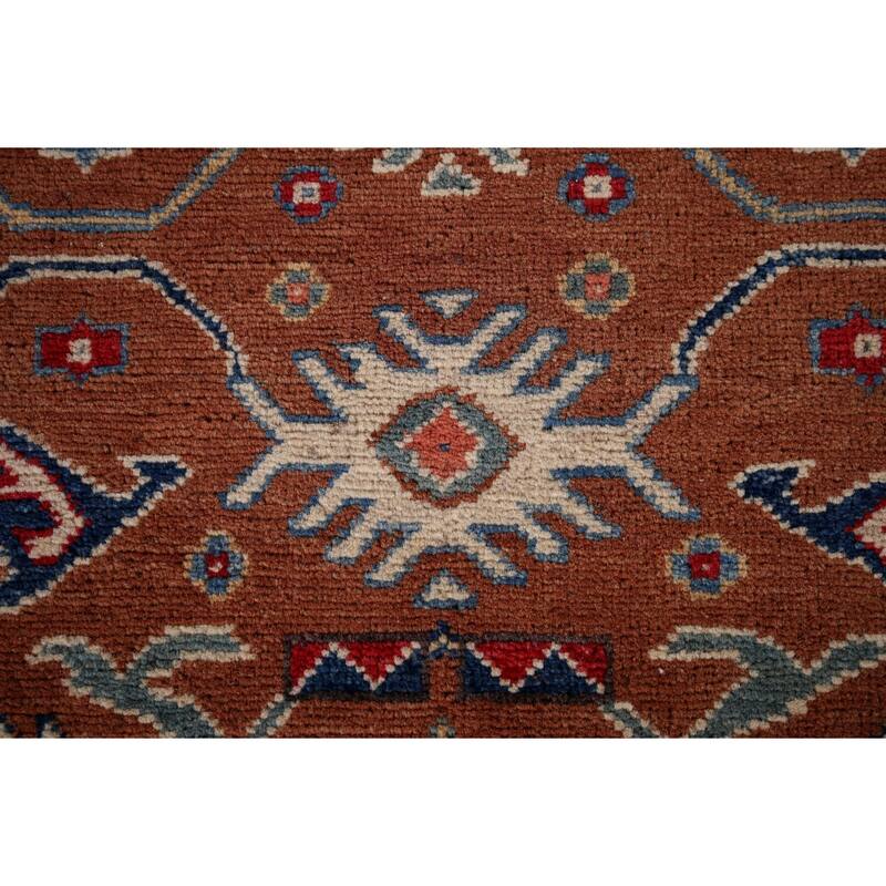 Kazak Oriental Runner Rug Handmade Traditional Orange Wool Carpet - 2'5" x 9'8"