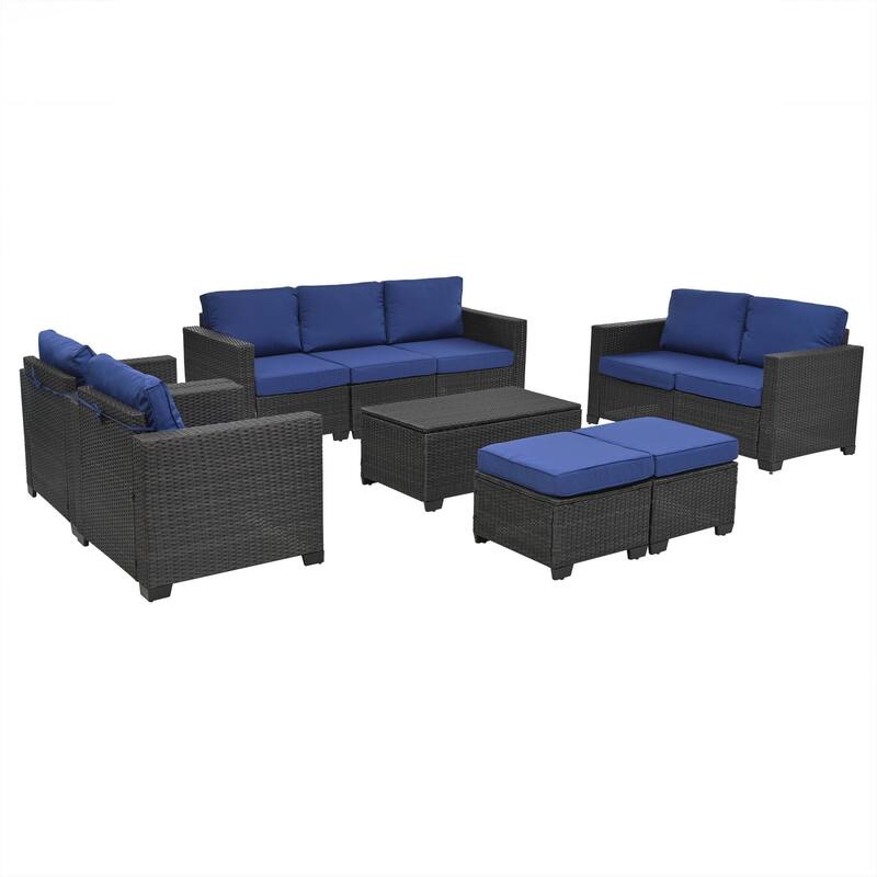 10 Piece PE Rattan Patio Furniture Set