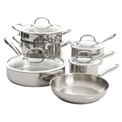 Heavy Duty Stainless Steel Cookware 10 Piece Set