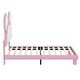 preview thumbnail 24 of 24, Upholstered Bed Frame with Cartoon Ears Shaped Headboard and LED Light Underneath, Twin/Full Size Platform Bed with Support Legs
