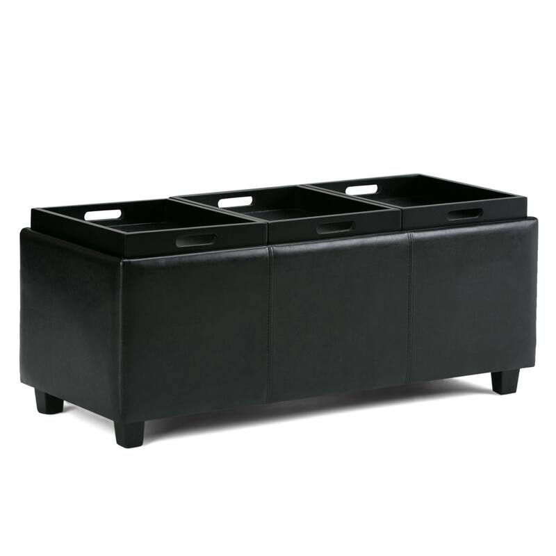 WYNDENHALL Franklin 42-in. Wide Contemporary Rectangular Storage Ottoman