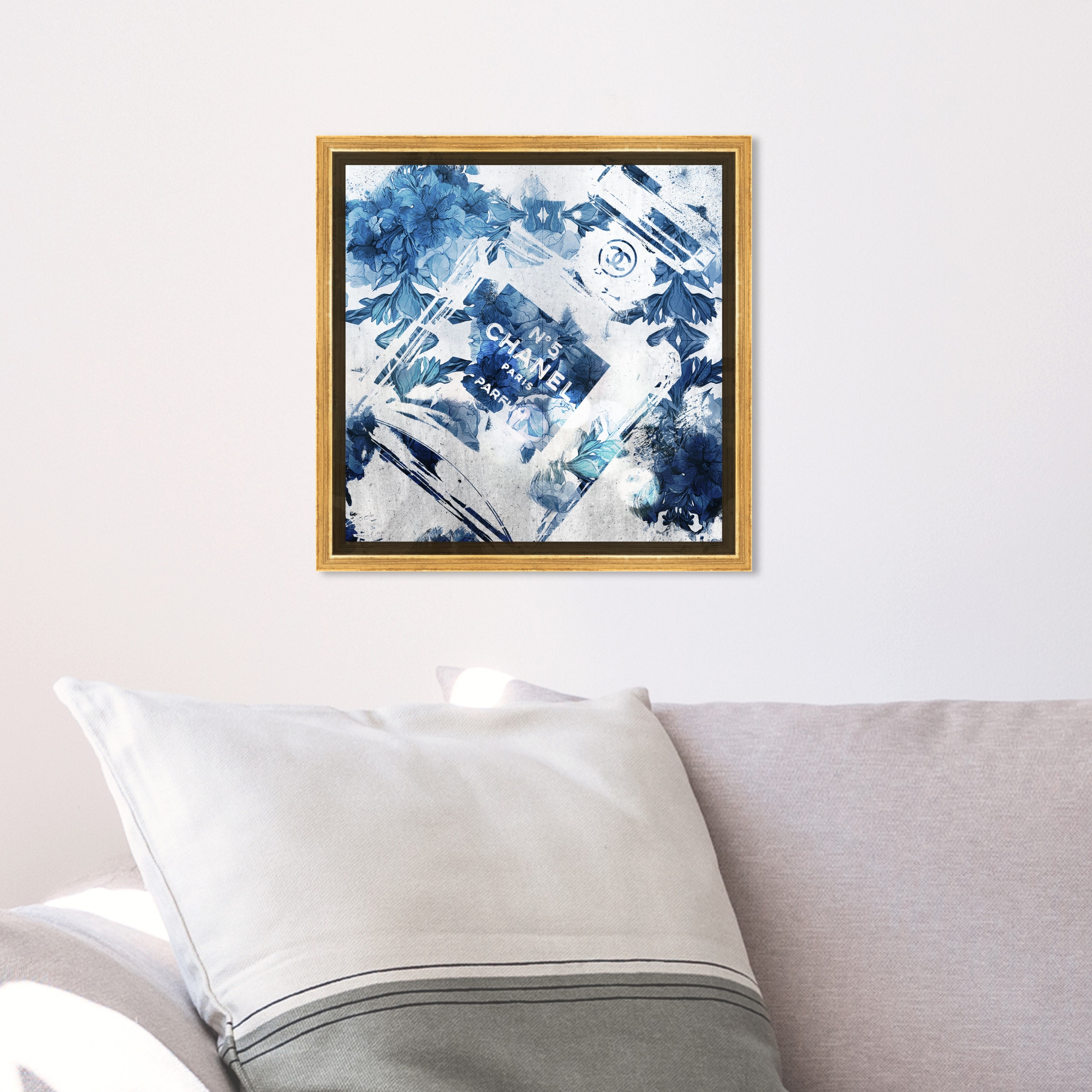 Oliver Gal Fashion and Glam Wall Art Canvas Prints 'Periwinkle Blue Classic  Number 5' Perfumes - Blue, Gray - On Sale - Bed Bath & Beyond - 30764964