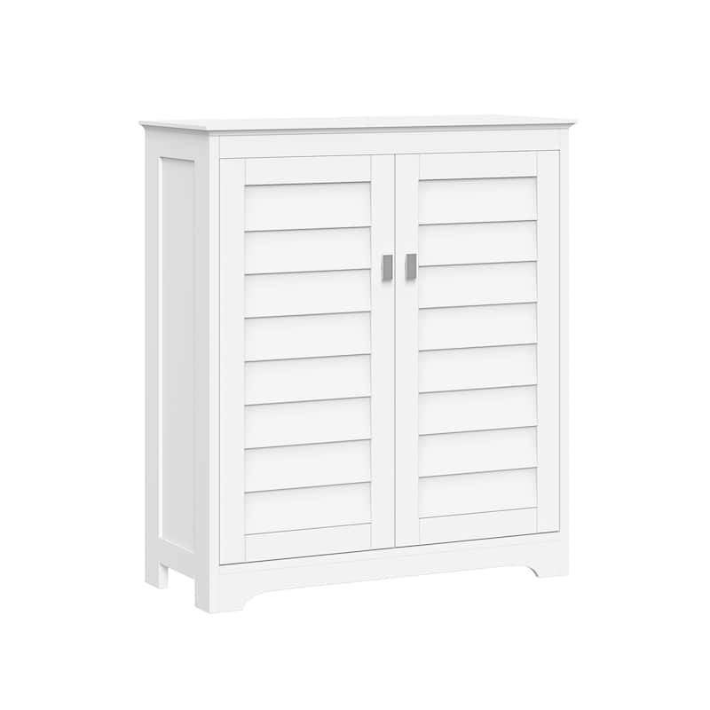 RiverRidge Brookfield Two-Door Floor Bathroom and Laundry Storage Cabinet and Organizer with Adjustable Shelves - White