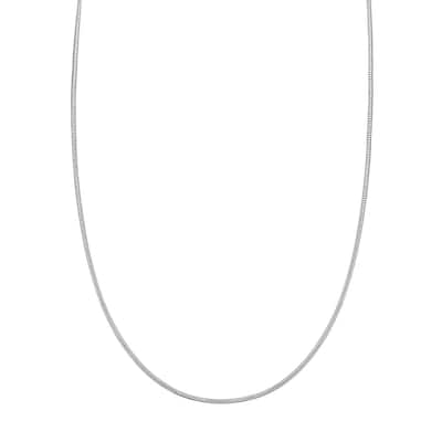 Curata 10k White Gold 1.4mm Lite Snake Chain Necklace (Lobster)