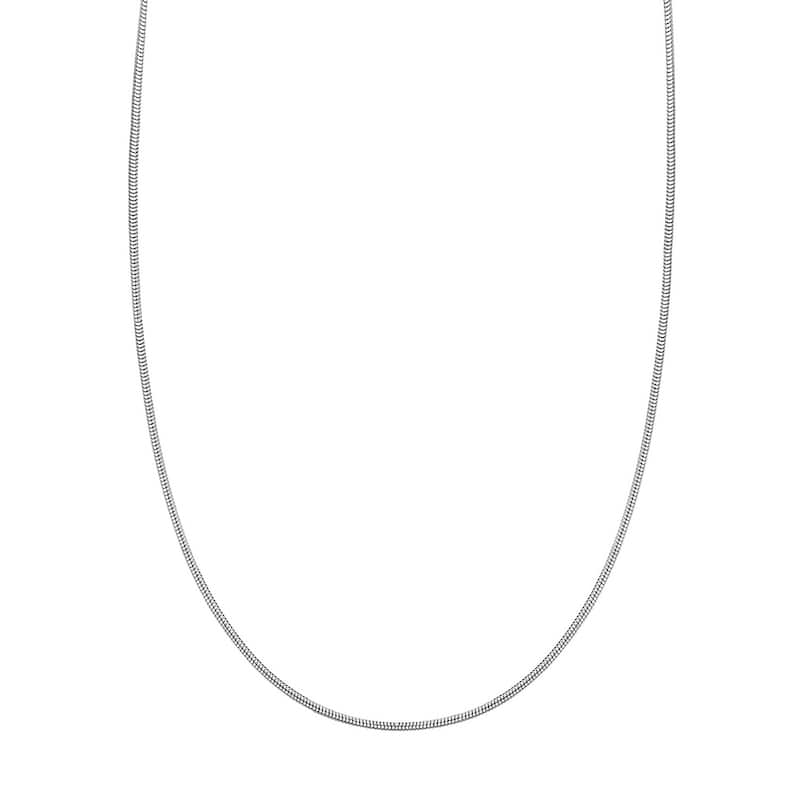 Curata 14k White Gold 1.4mm Lite Snake Chain Necklace (Lobster)