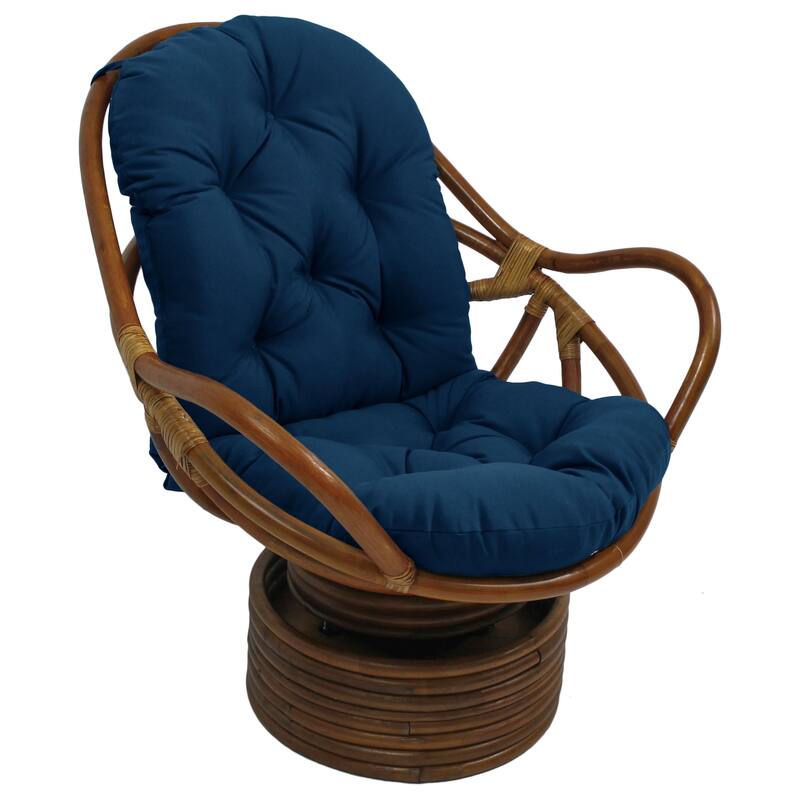 Blazing Needles 48-inch Swivel Rocker Cushion - 24 x 48 - Azul