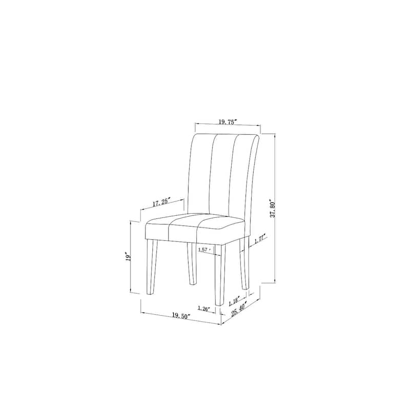 Somette Maria Curved Back Parsons Dining Chair in Gray, Set of 2