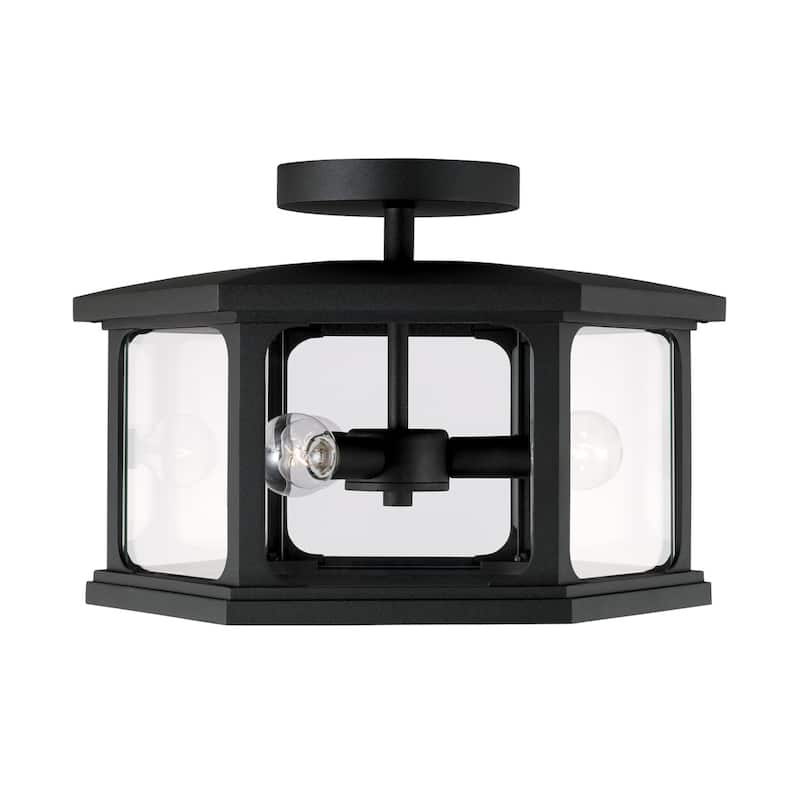 Walton 3-light Outdoor Semi-Flush Mount - Black